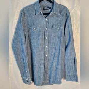 Polo Ralph Lauren Light Blue Denim  Western Button Down
